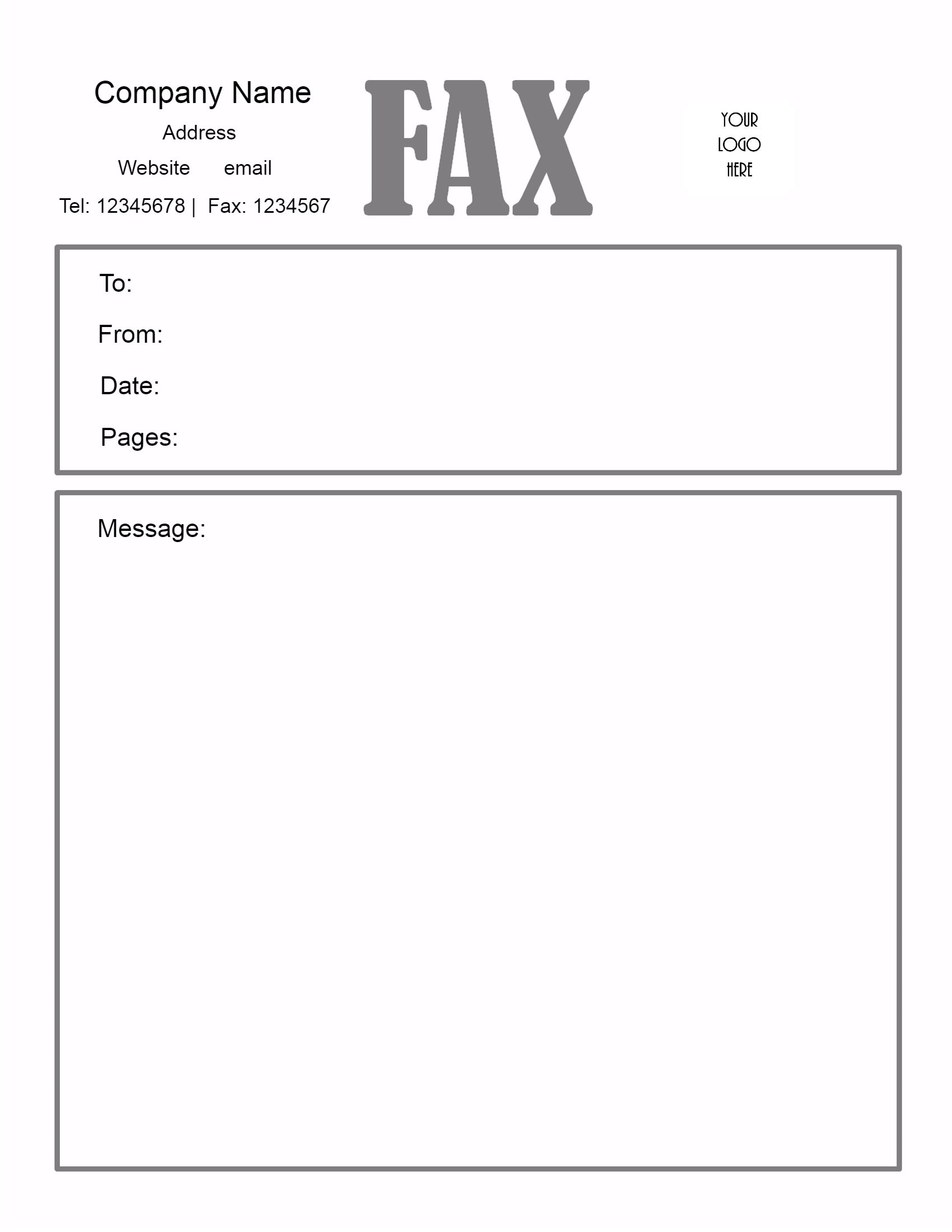 Fax Sheet Printable