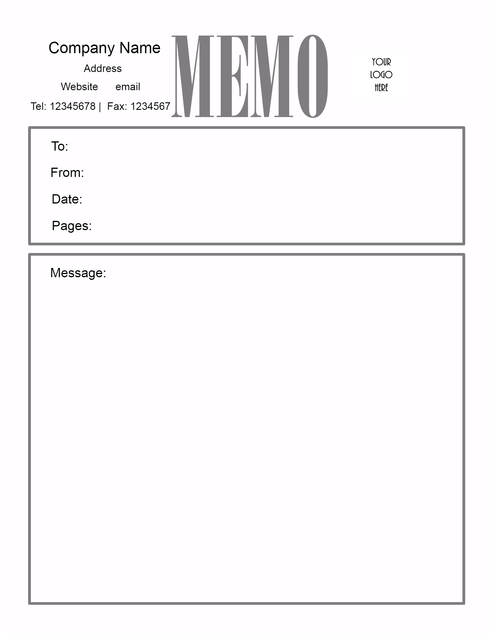 Free Microsoft Word Memo Template